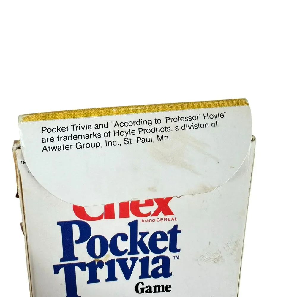 Vintage Chex Cereal Pocket Trivia T.V. Card Game 1980 848‎ Questions